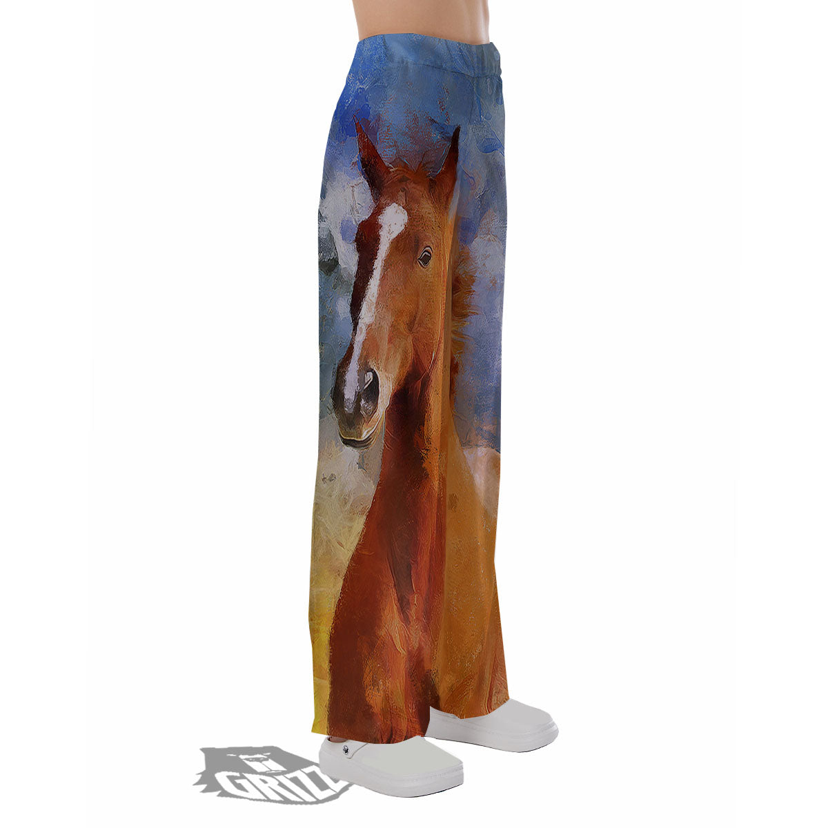 Painting Running Horses Print Pajama Pants-grizzshop
