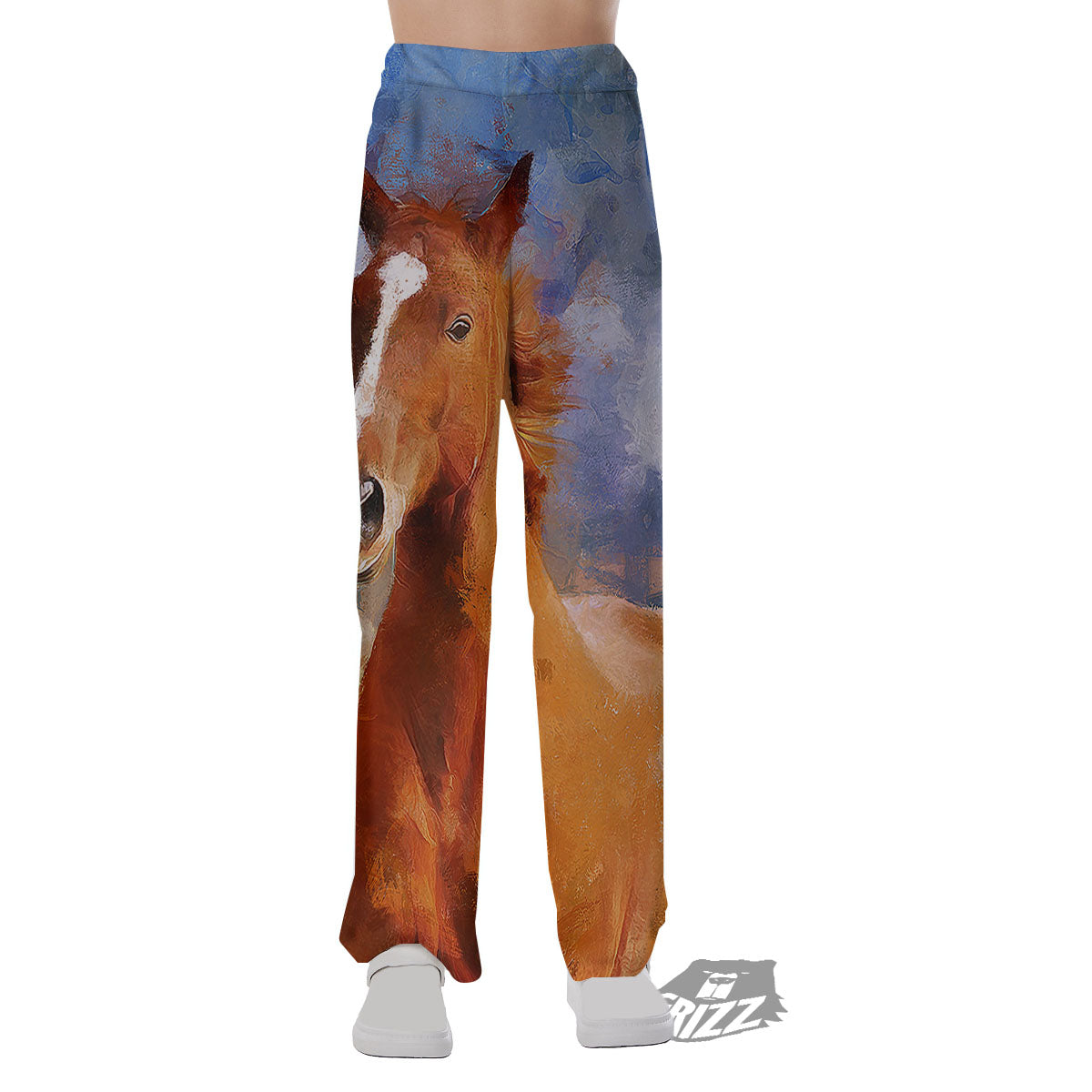 Painting Running Horses Print Pajama Pants-grizzshop