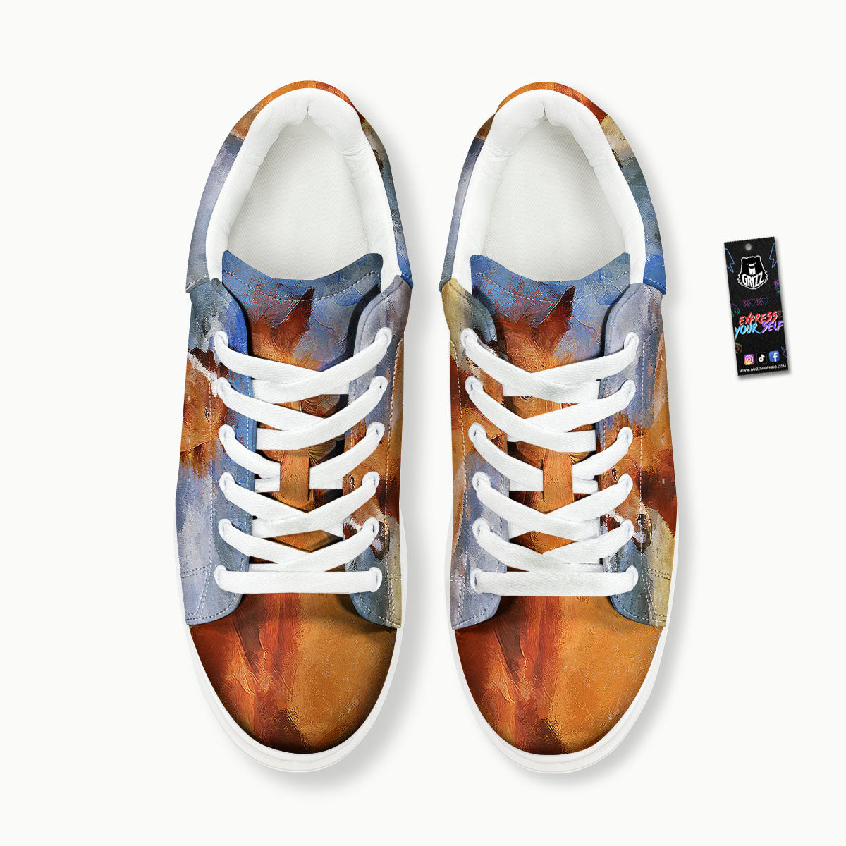 Painting Running Horses Print Platform Shoes-grizzshop