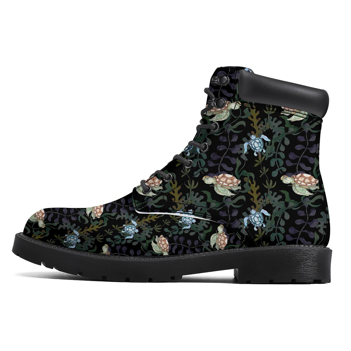Painting Sea Turtle Print Pattern Boots-grizzshop