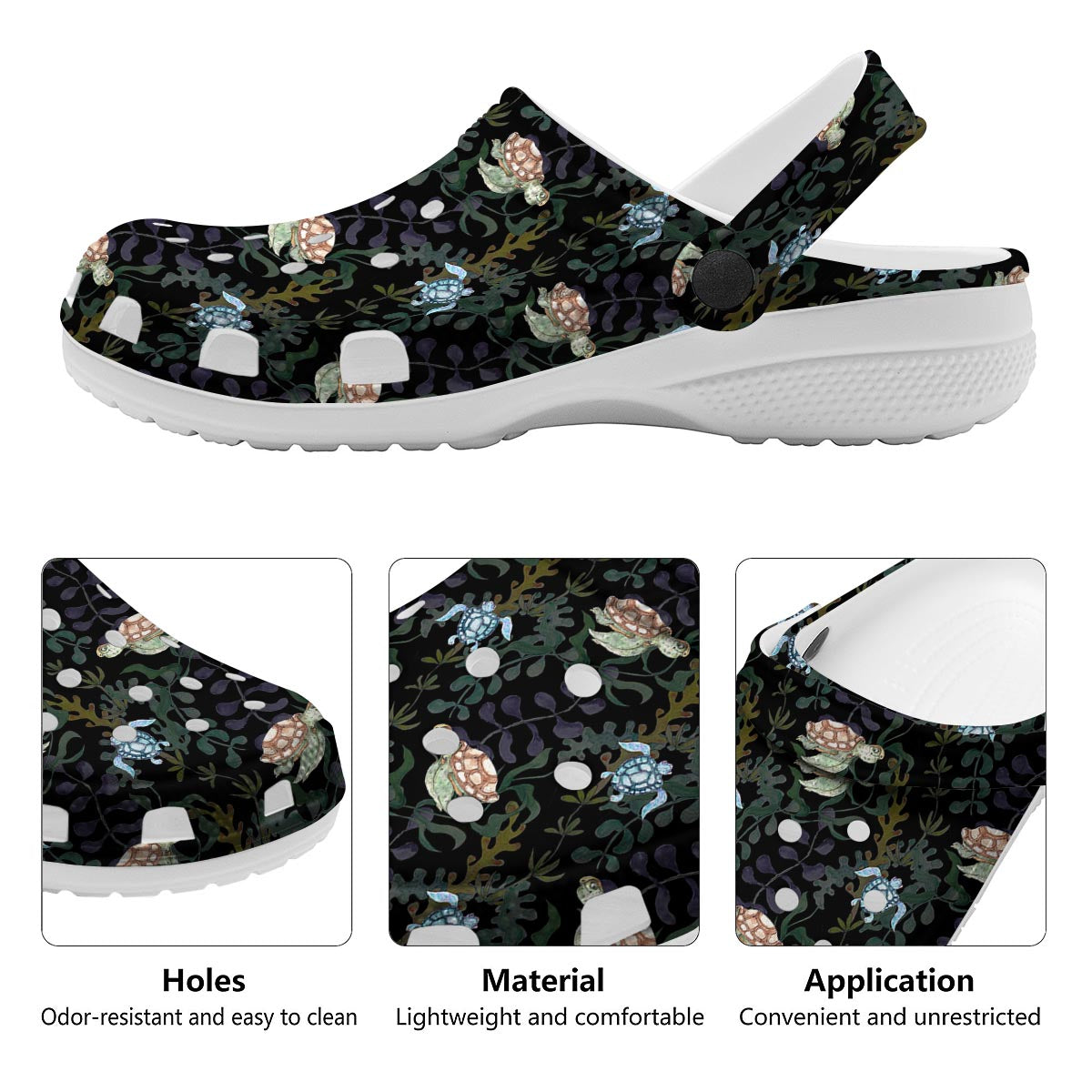 Painting Sea Turtle Print Pattern Clog-grizzshop