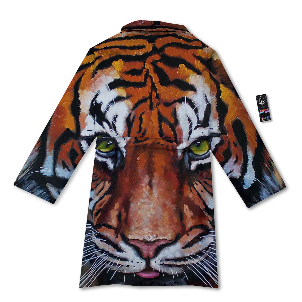 Painting Tiger Print Bathrobe-grizzshop