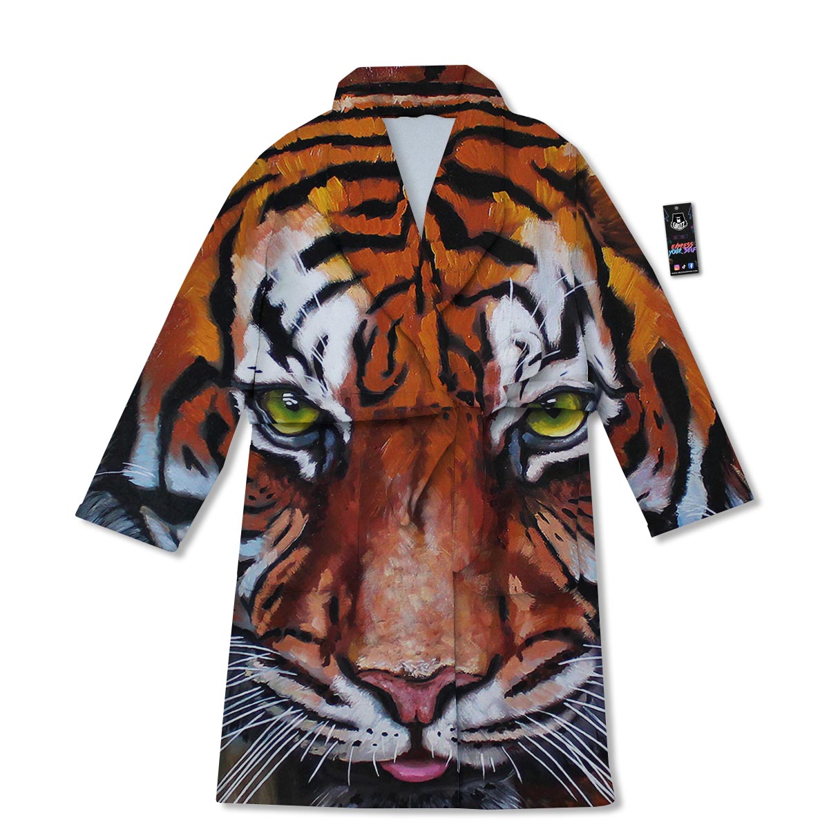 Painting Tiger Print Bathrobe-grizzshop