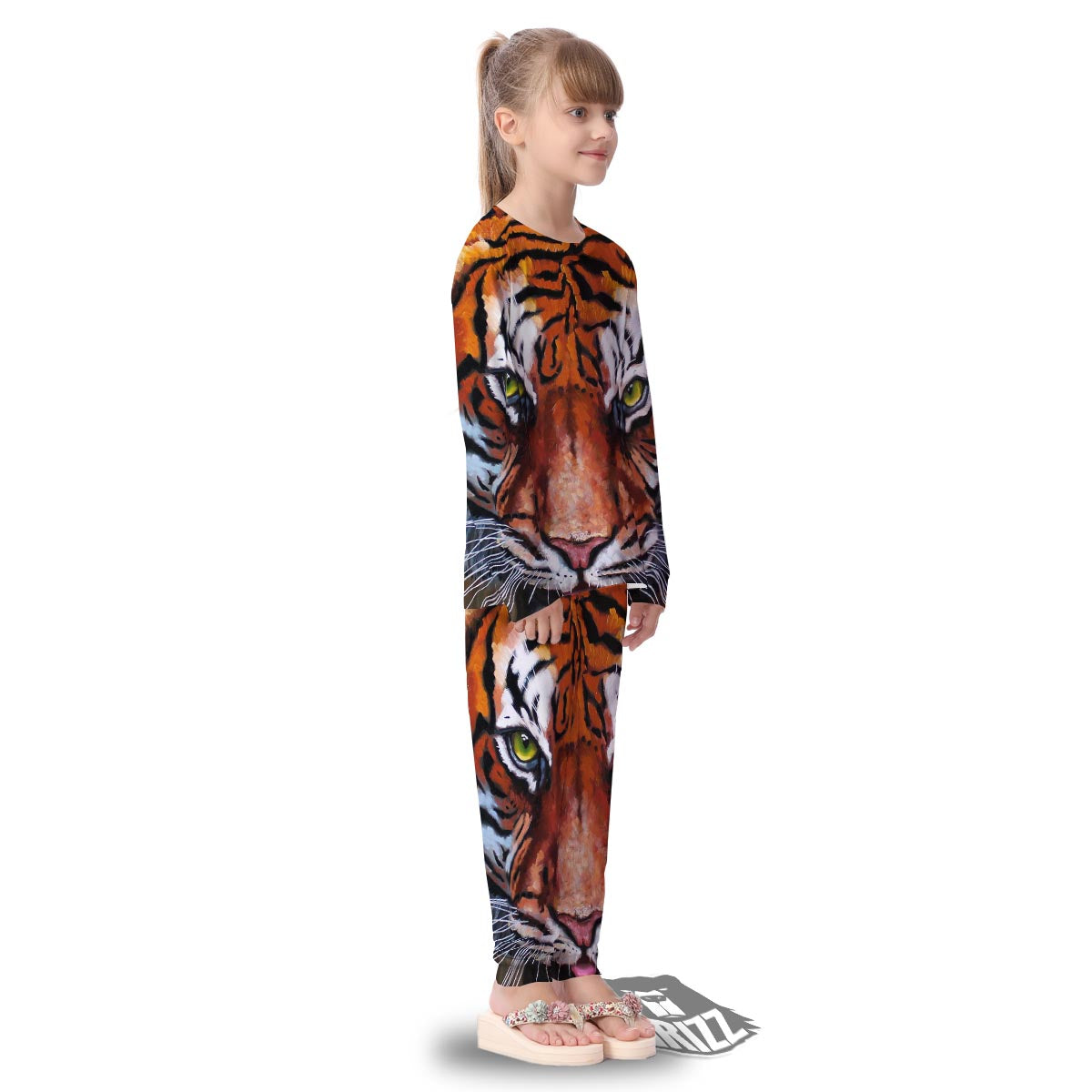 Painting Tiger Print Kid's Pajamas-grizzshop