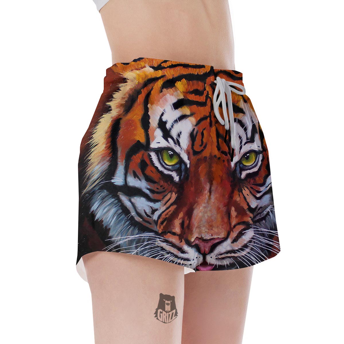 Painting Tiger Print Women's Shorts-grizzshop
