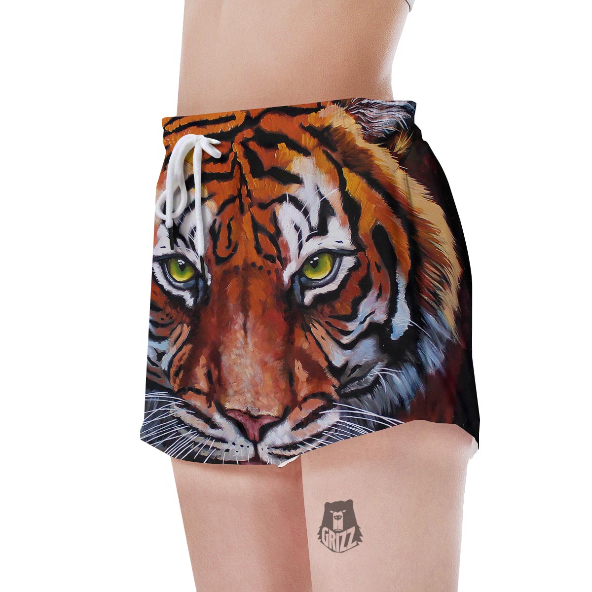 Painting Tiger Print Women's Shorts-grizzshop