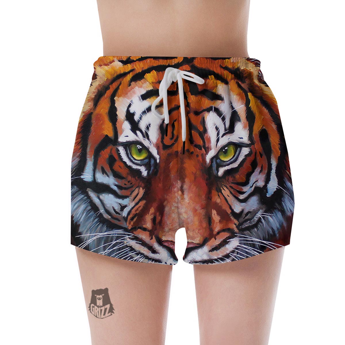 Painting Tiger Print Women's Shorts-grizzshop