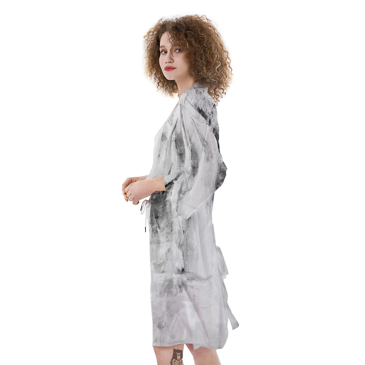Painting White Horse Print Kimono-grizzshop