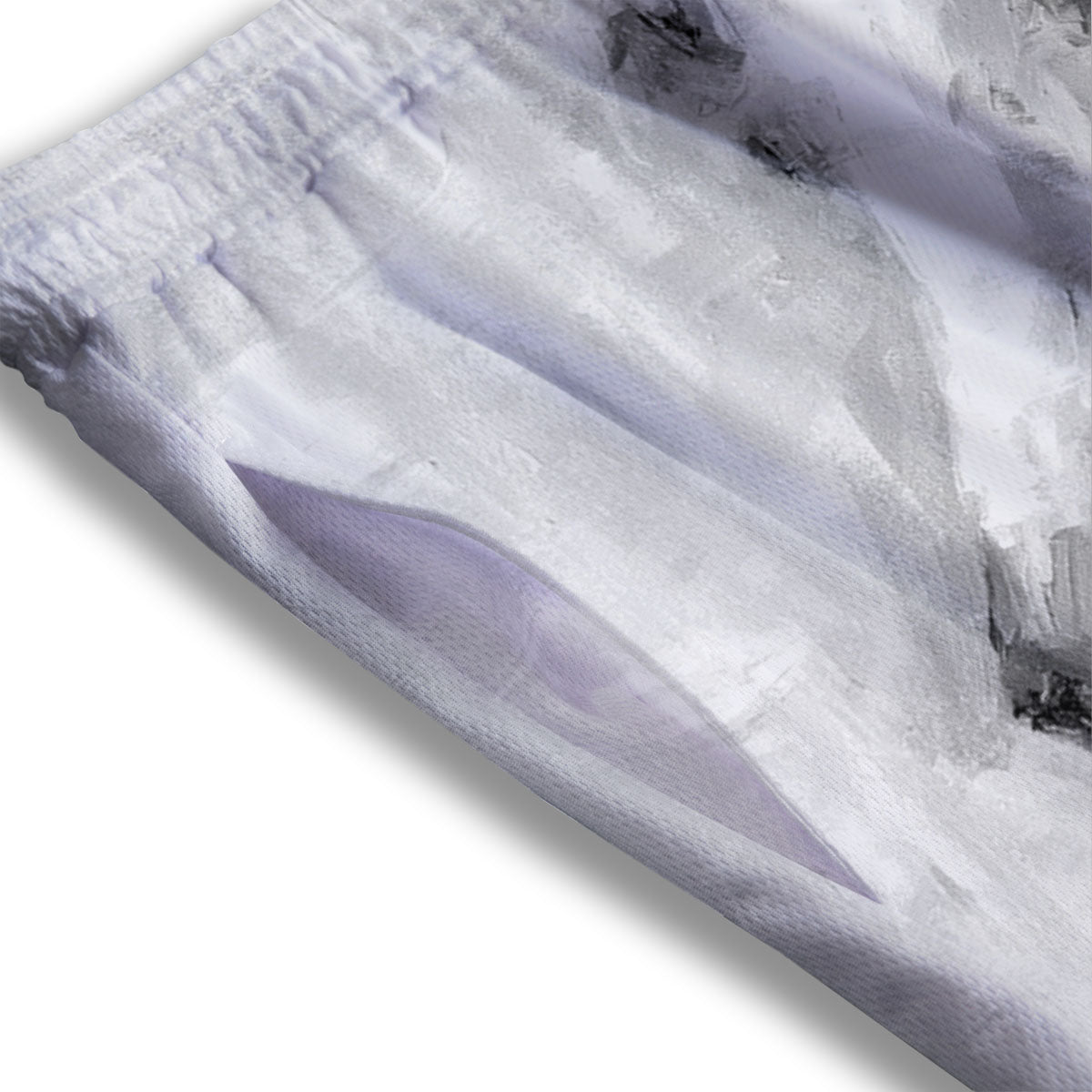 Painting White Horse Print Mesh Shorts