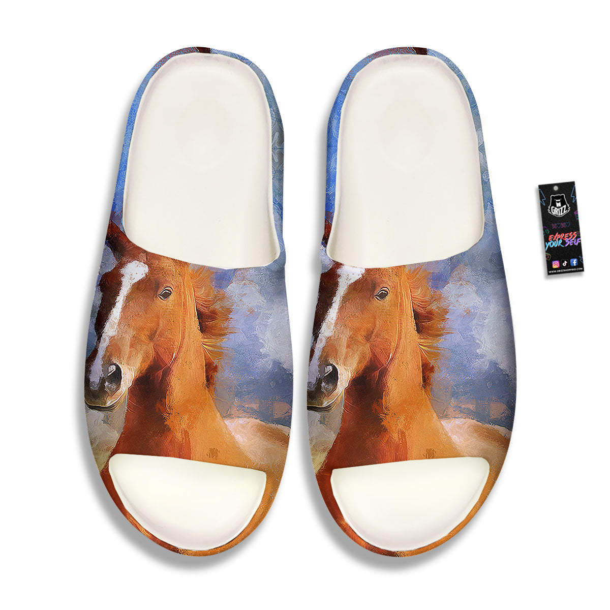 Painting Running Horses Print Sandals-grizzshop