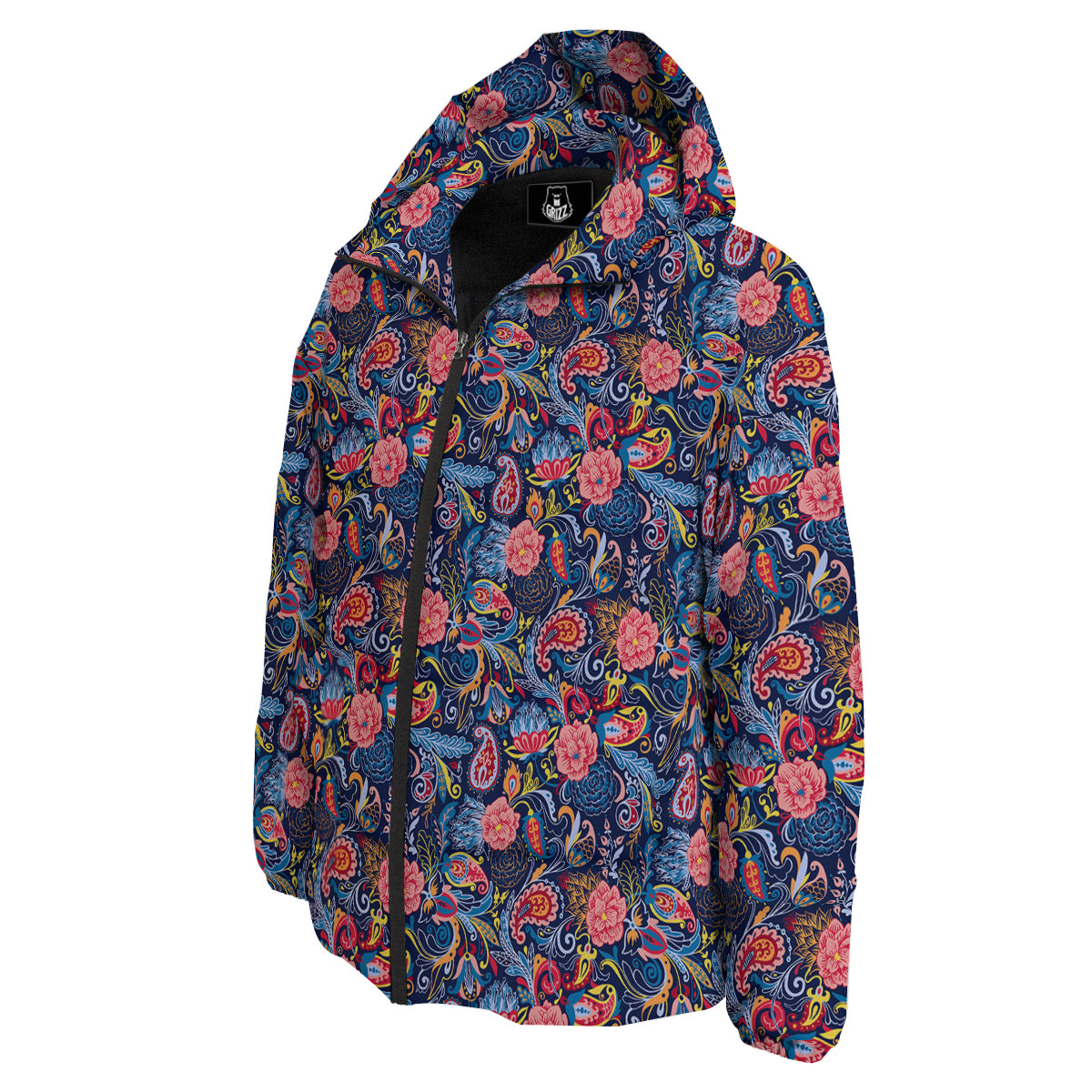 Paisley Art Print Pattern Down Jacket-grizzshop