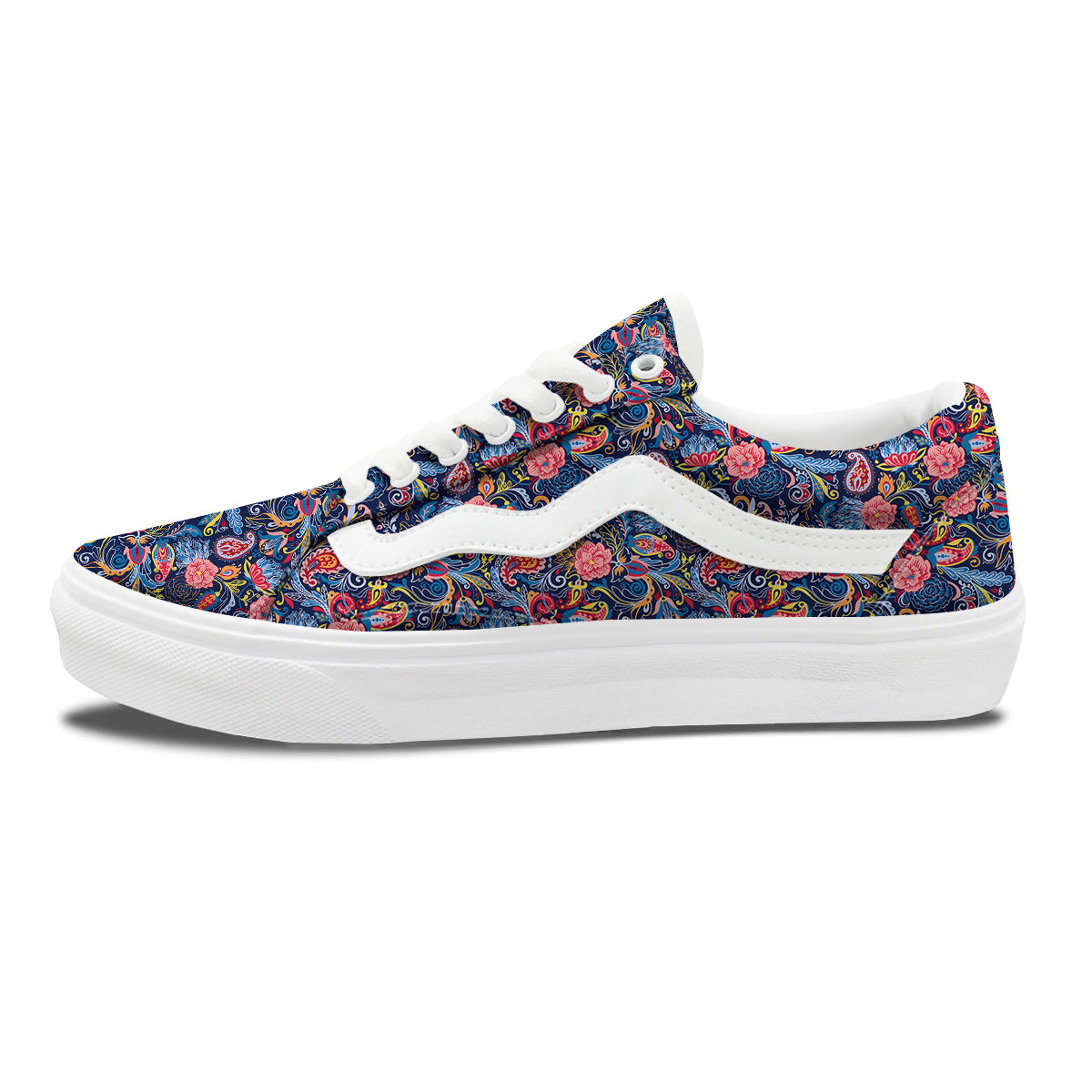 Paisley Art Print Pattern Skate Shoes-grizzshop