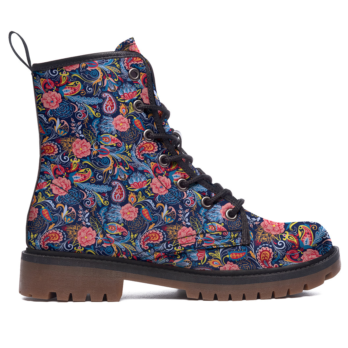 Paisley Art Print Pattern Work Boots-grizzshop