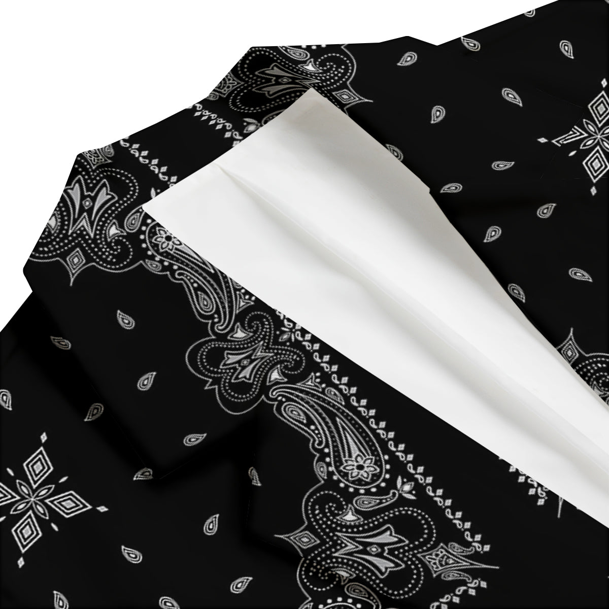 Paisley Bandana Black And White Print Pattern Men's Blazer-grizzshop