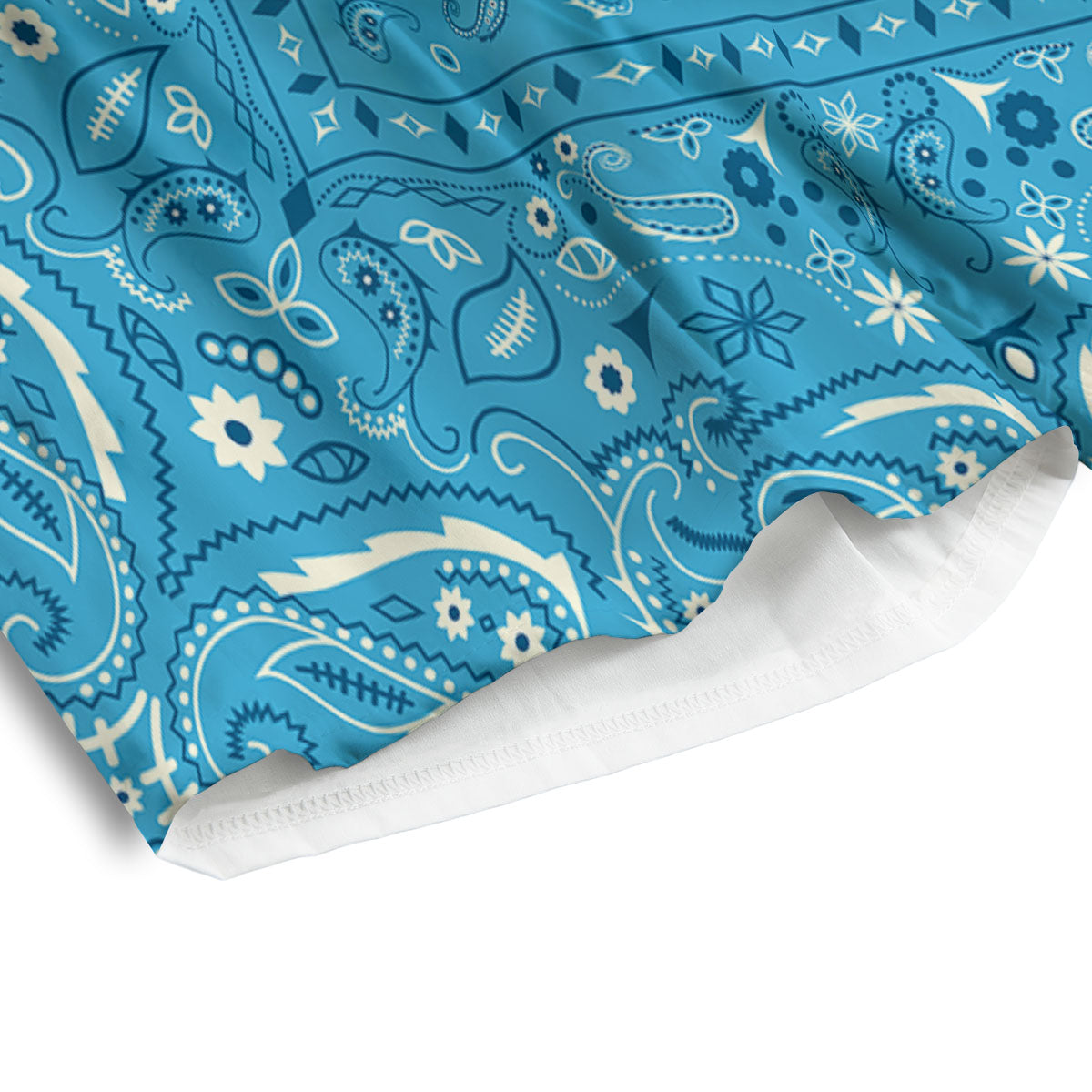 Paisley Bandana Light Blue Print Men's Athletic Shorts