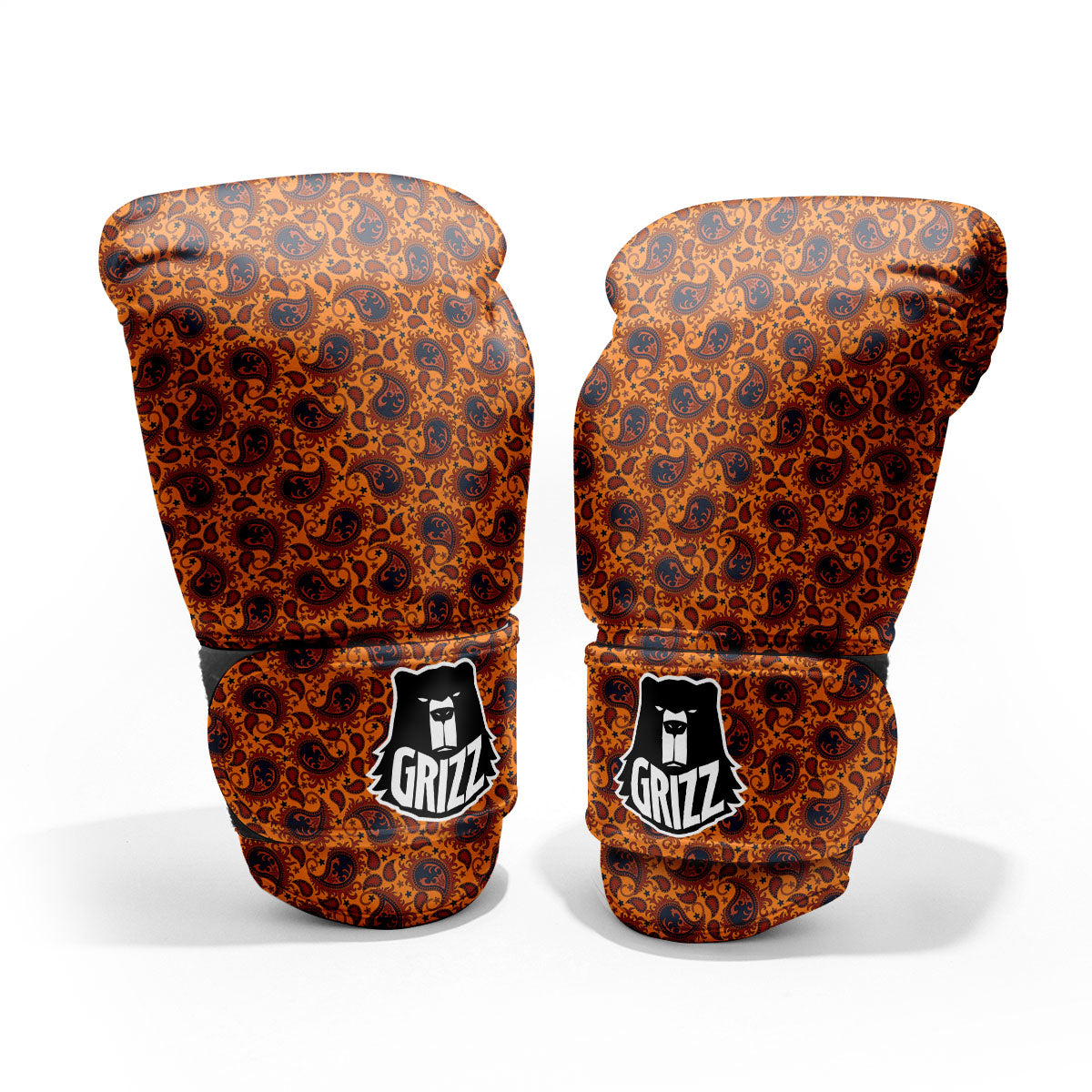 Paisley Bandana Orange Print Pro Boxing Glove