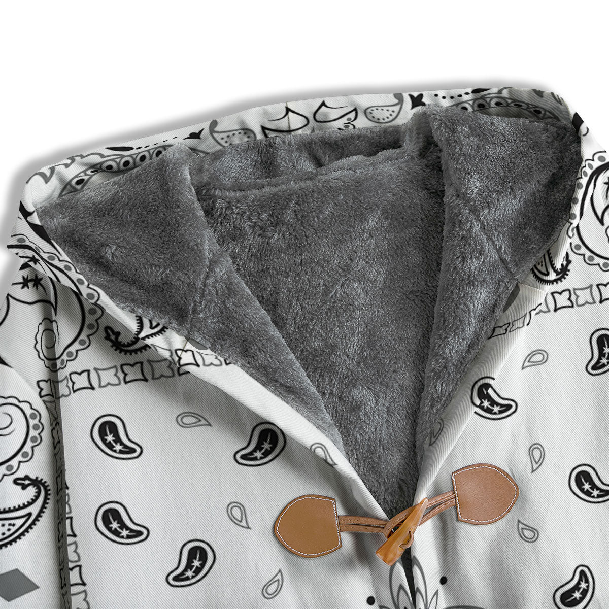 Paisley Bandana White And Black Print Men's Windbreaker Jacket-grizzshop