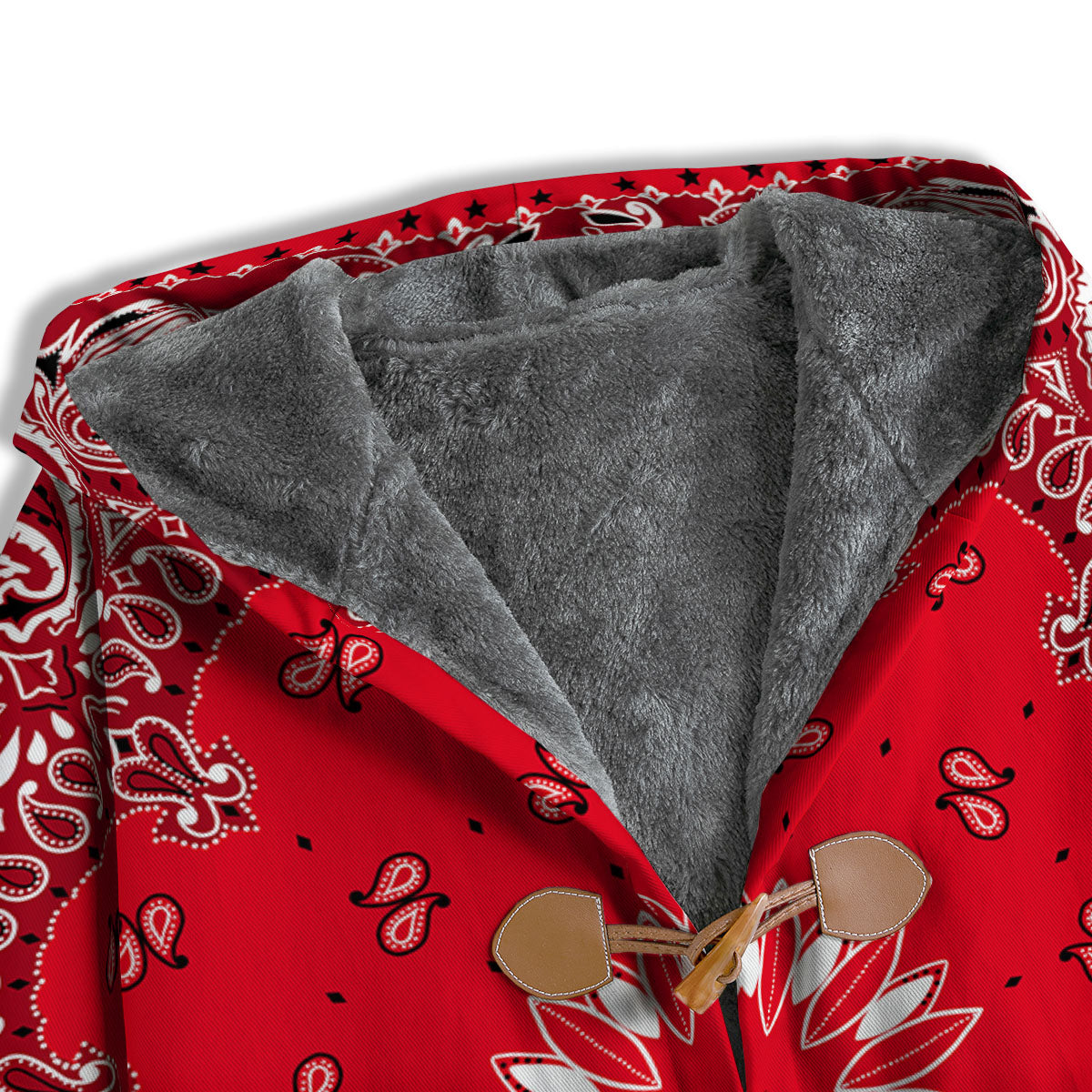 Paisley Bandana White And Red Print Men's Windbreaker Jacket-grizzshop