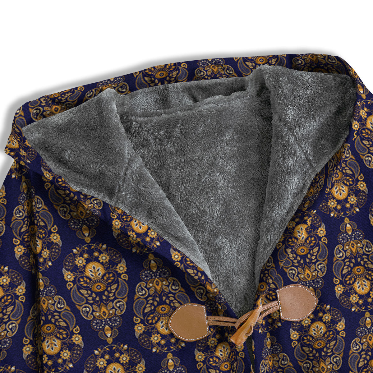 Paisley Blue And Gold Print Pattern Men's Windbreaker Jacket-grizzshop