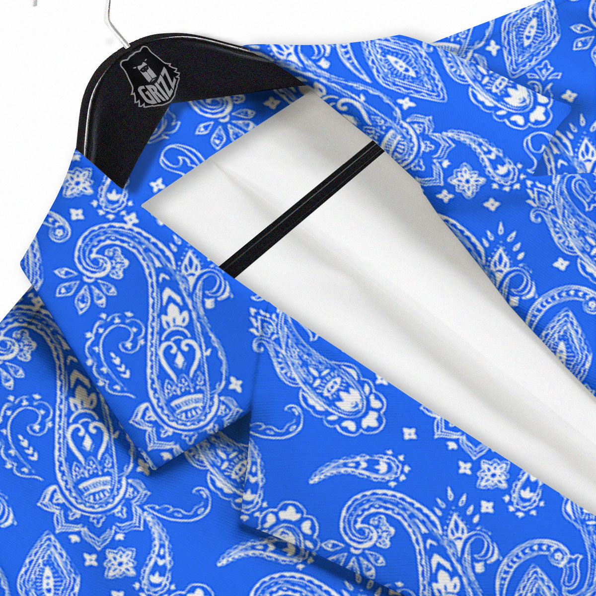 Paisley Blue Bohemian Print Pattern Men's Sport Coat-grizzshop