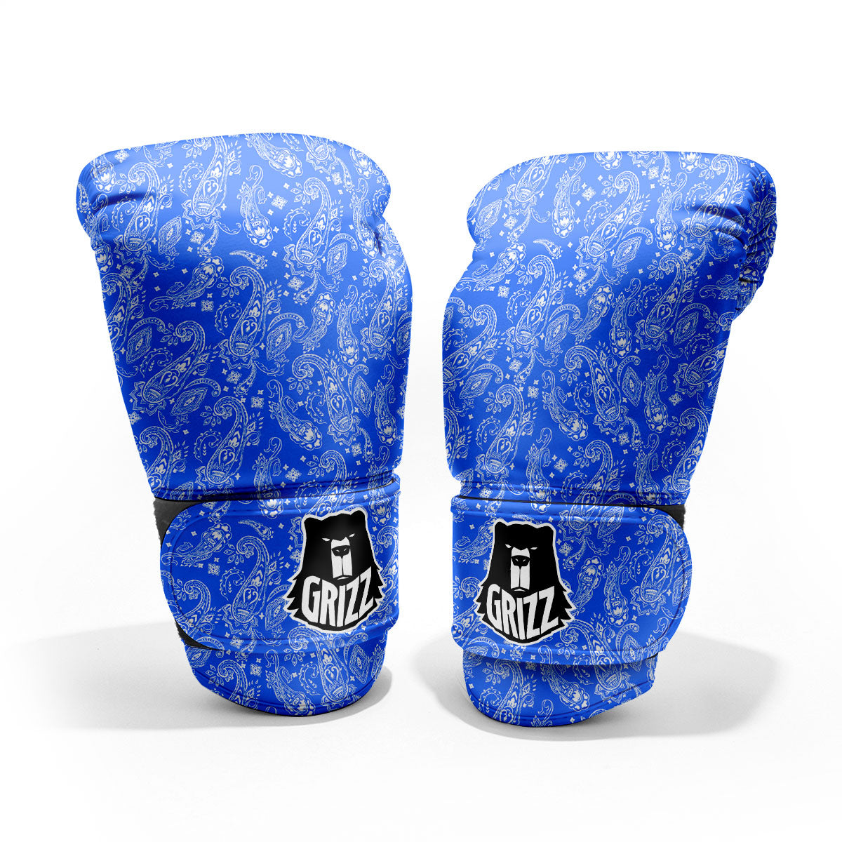 Paisley Blue Bohemian Print Pattern Pro Boxing Glove