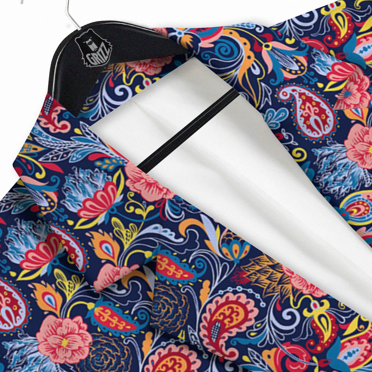 Paisley Blue Print Pattern Men's Sport Coat-grizzshop