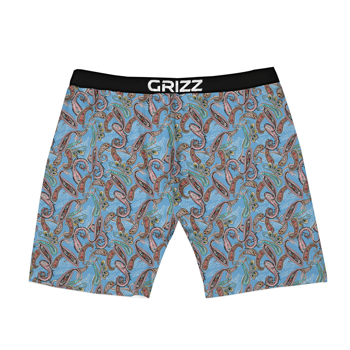 Paisley Bohemian Blue Sky Print Pattern Boxer Briefs-grizzshop