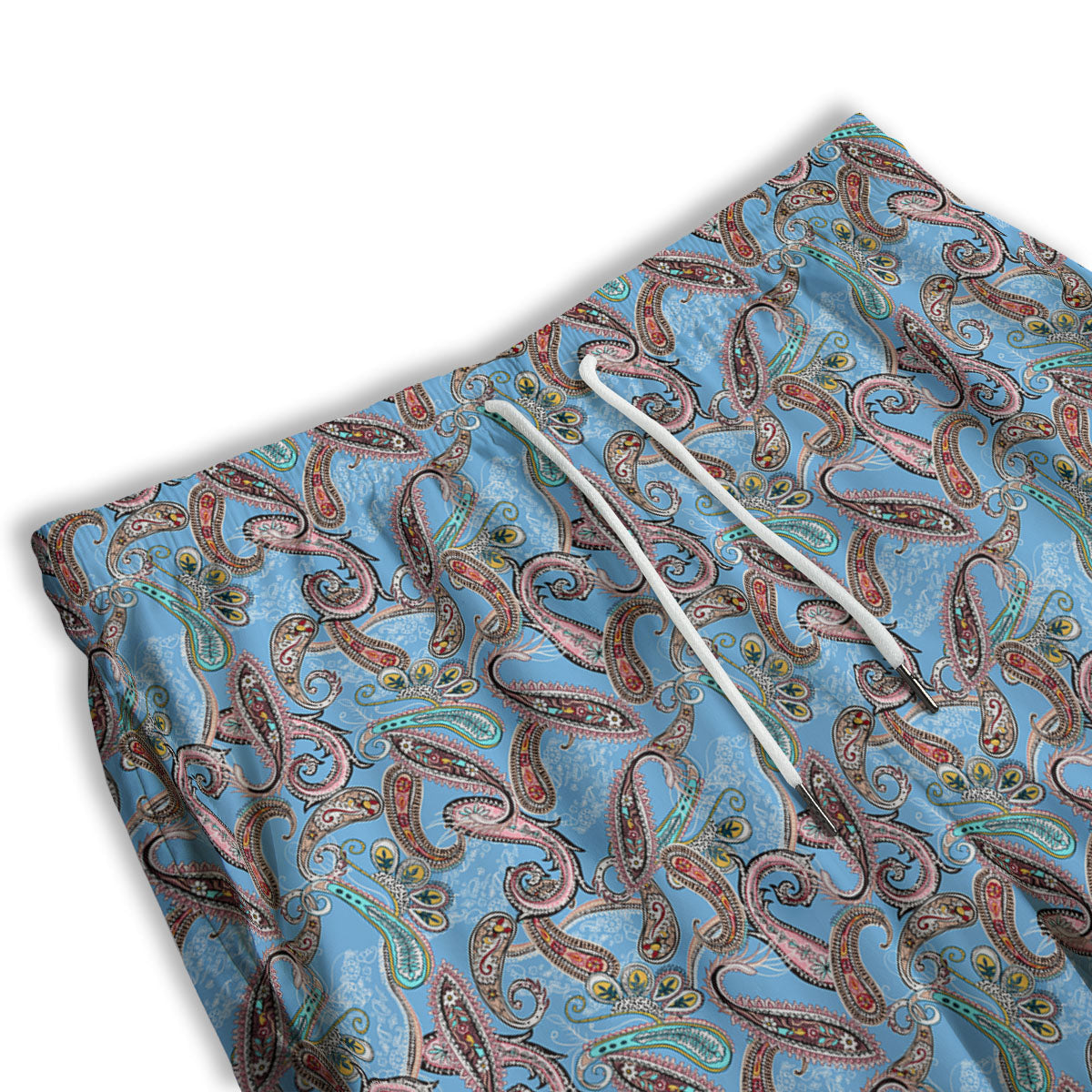 Paisley Bohemian Blue Sky Print Pattern Men's Athletic Shorts