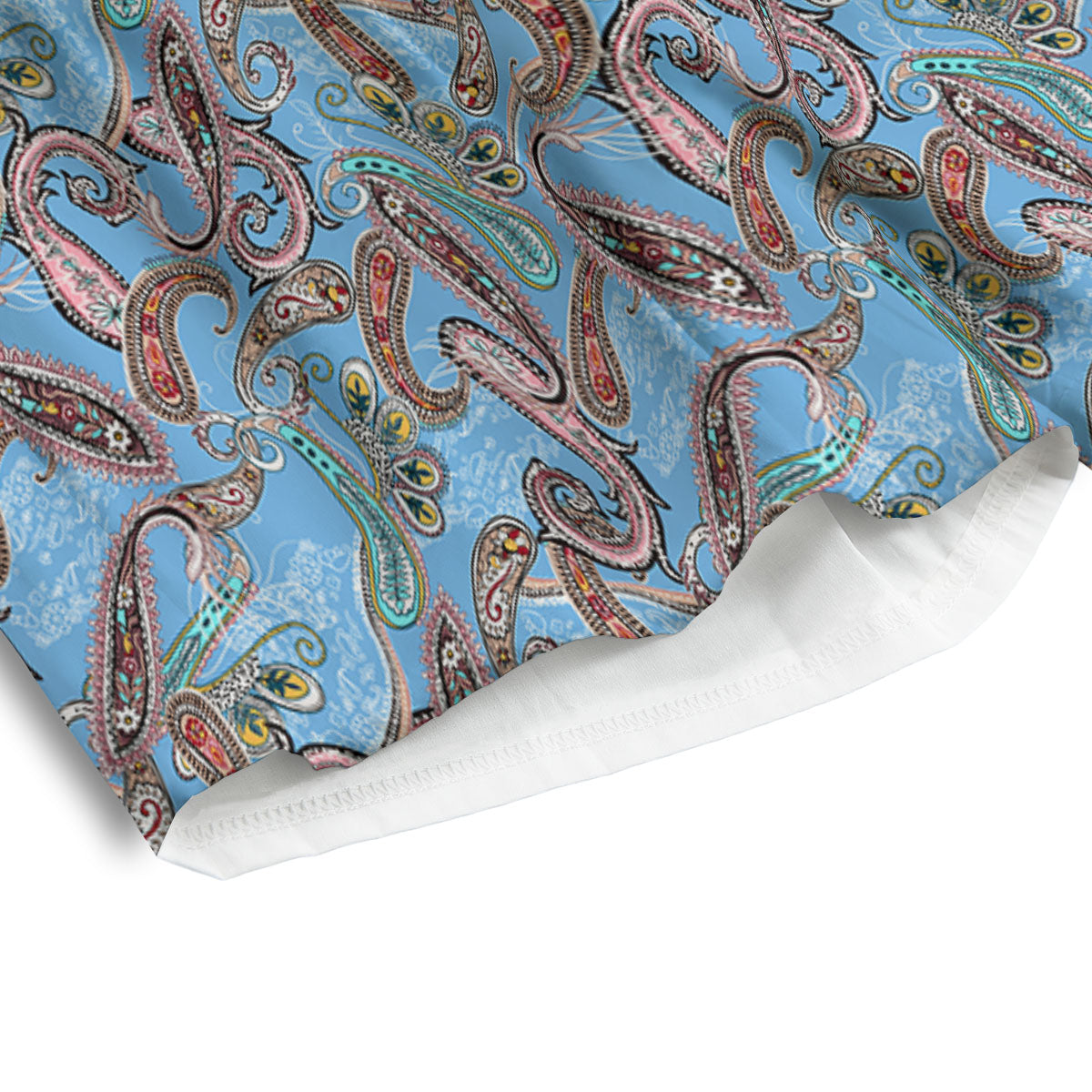 Paisley Bohemian Blue Sky Print Pattern Men's Athletic Shorts