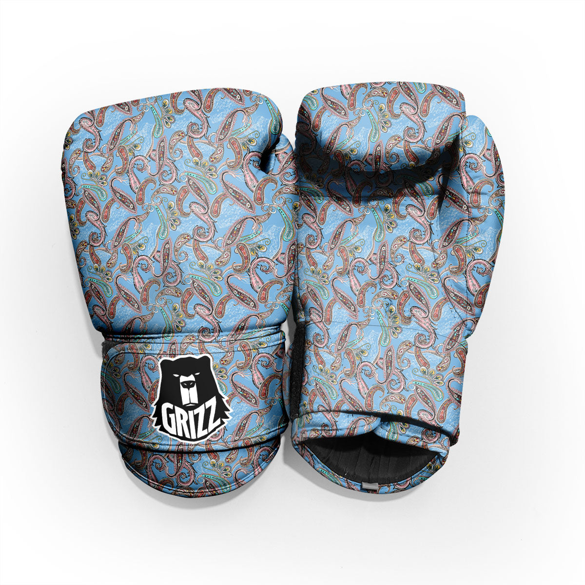 Paisley Bohemian Blue Sky Print Pattern Pro Boxing Glove
