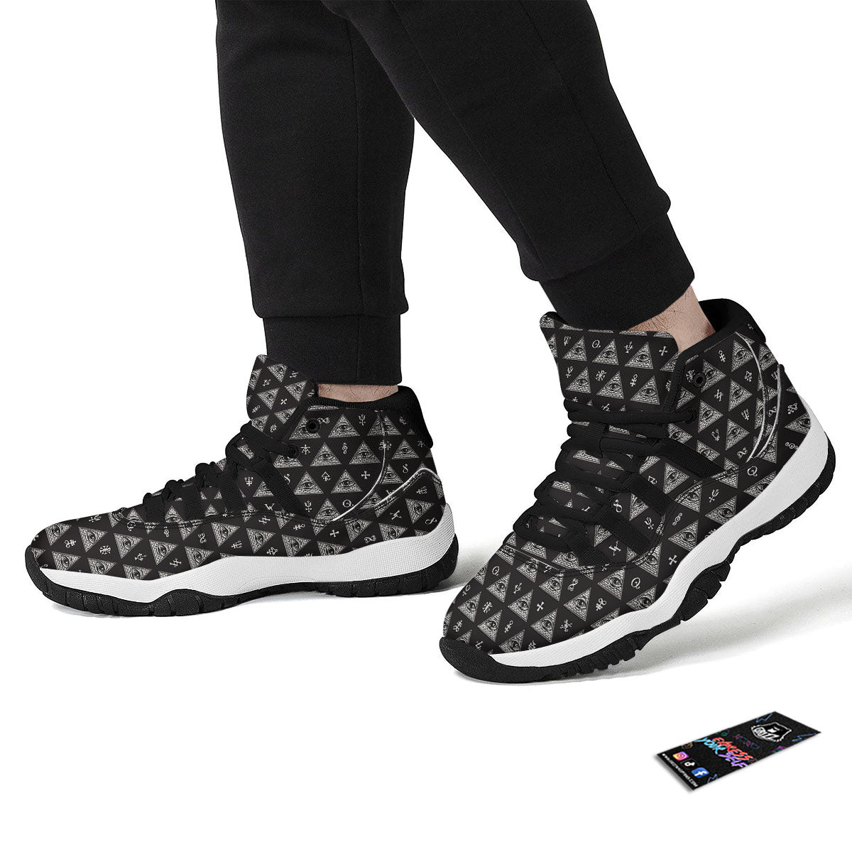 Paisley Bohemian Dark Print Pattern Black Bball Shoes-grizzshop