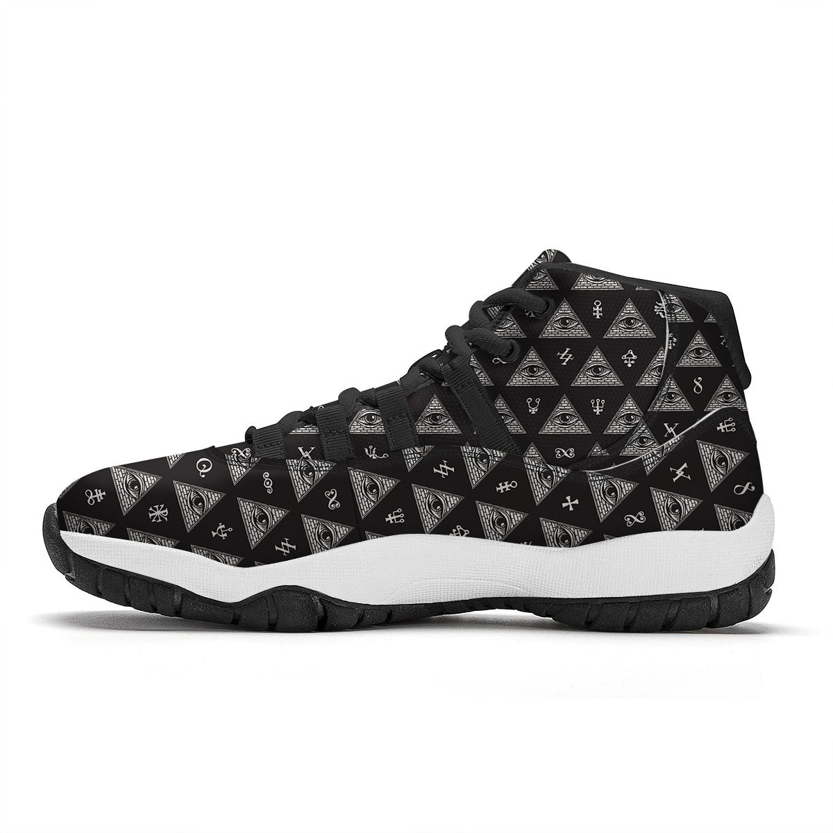 Paisley Bohemian Dark Print Pattern Black Bball Shoes-grizzshop