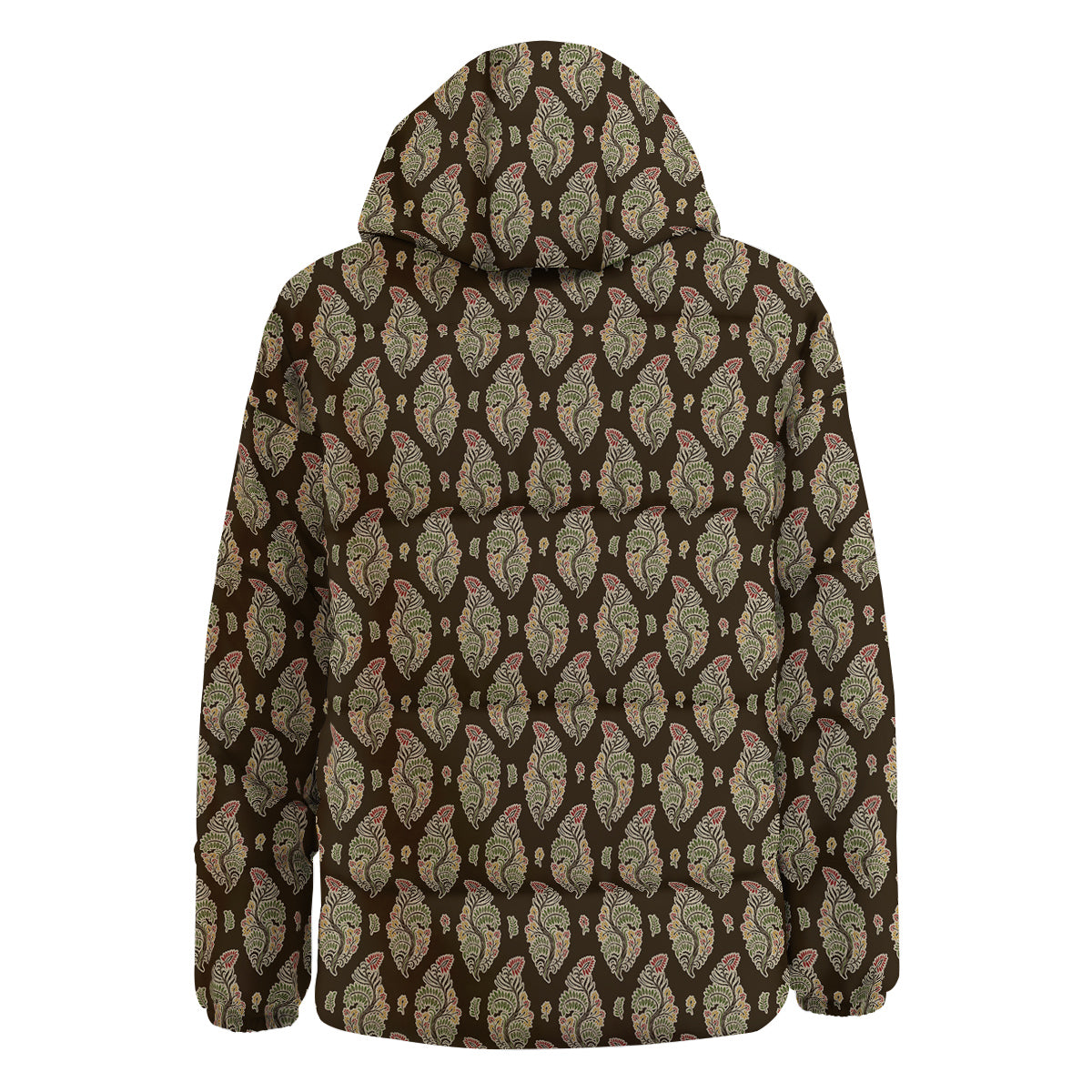 Paisley Bohemian Dark Print Pattern Down Jacket-grizzshop