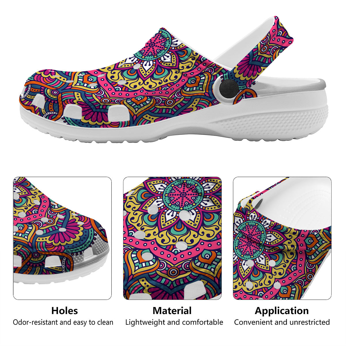 Paisley Boho Colorful Print Clog-grizzshop