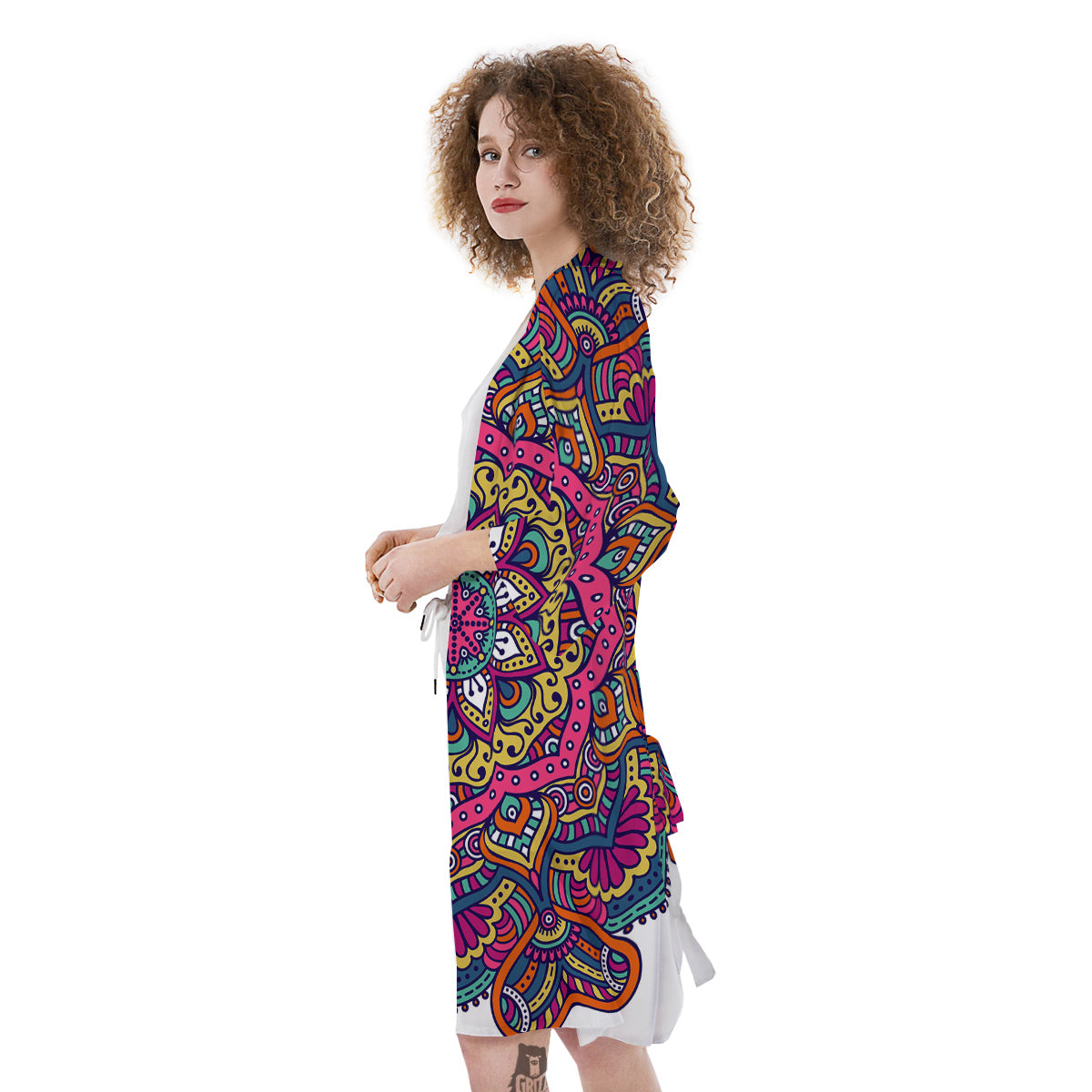 Paisley Boho Colorful Print Kimono-grizzshop