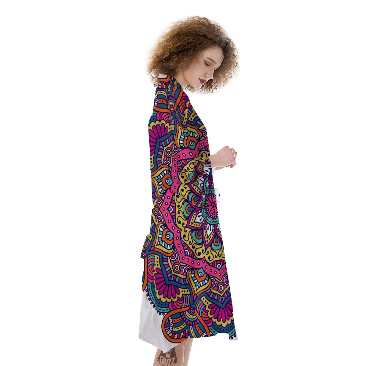 Paisley Boho Colorful Print Kimono-grizzshop