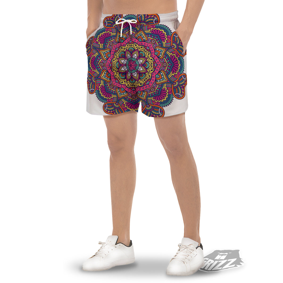 Paisley Boho Colorful Print Men's Gym Shorts-grizzshop