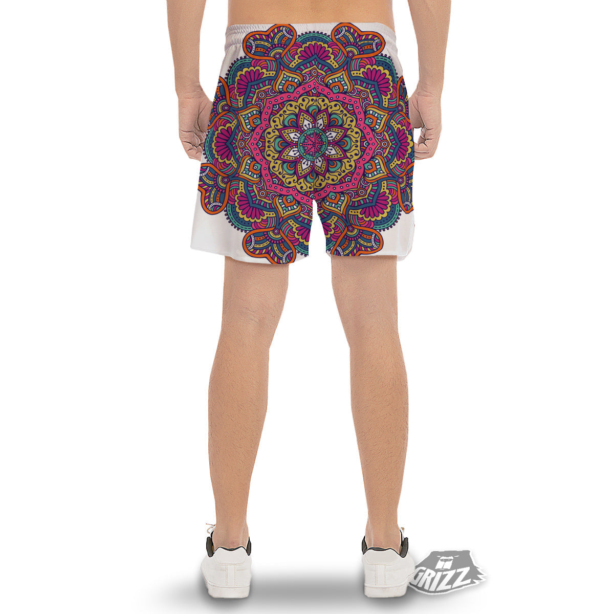 Paisley Boho Colorful Print Men's Gym Shorts-grizzshop