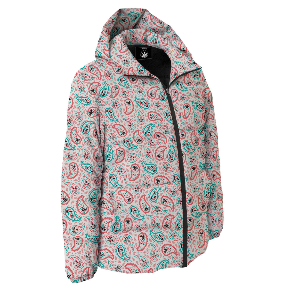Paisley Boho Colorful Print Pattern Down Jacket-grizzshop