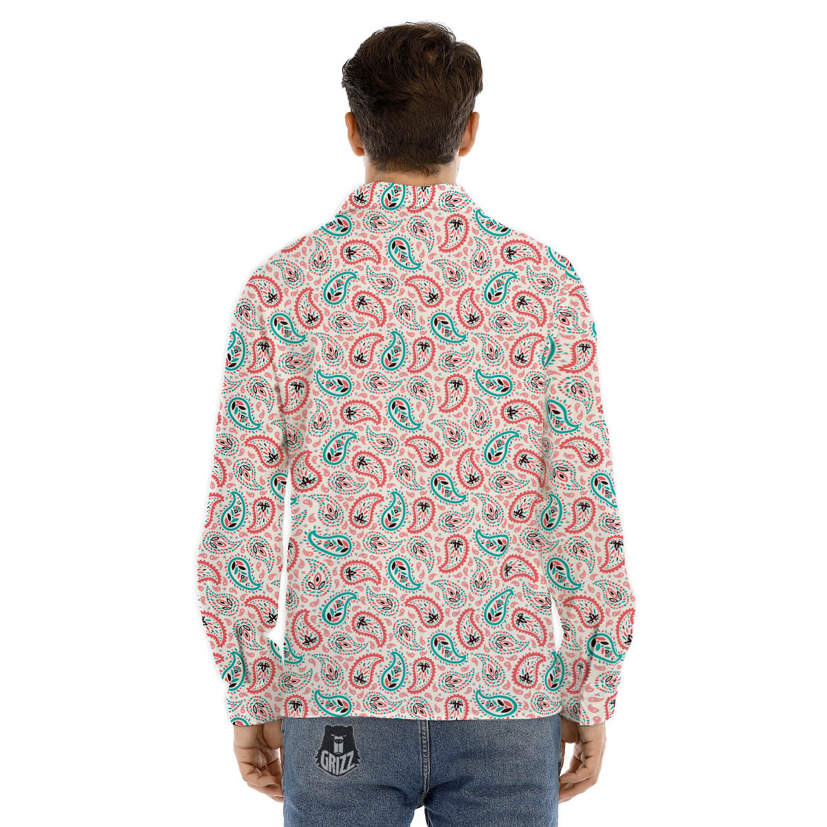 Paisley Boho Colorful Print Pattern Men's Dress Shirts-grizzshop