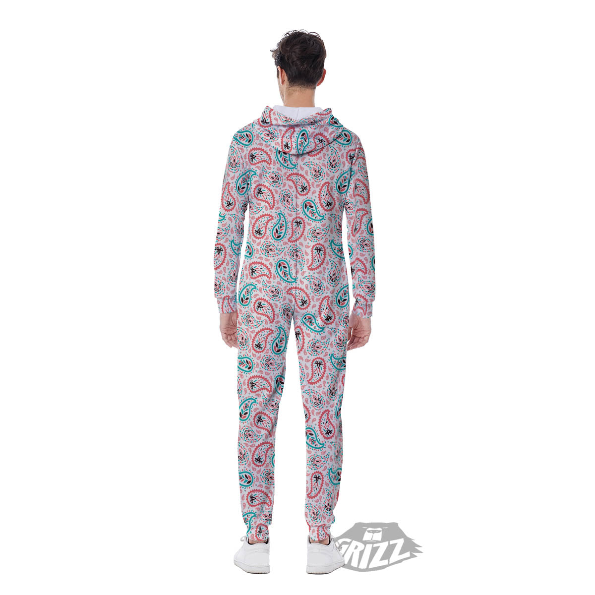 Paisley Boho Colorful Print Pattern Men's Jumpsuit-grizzshop