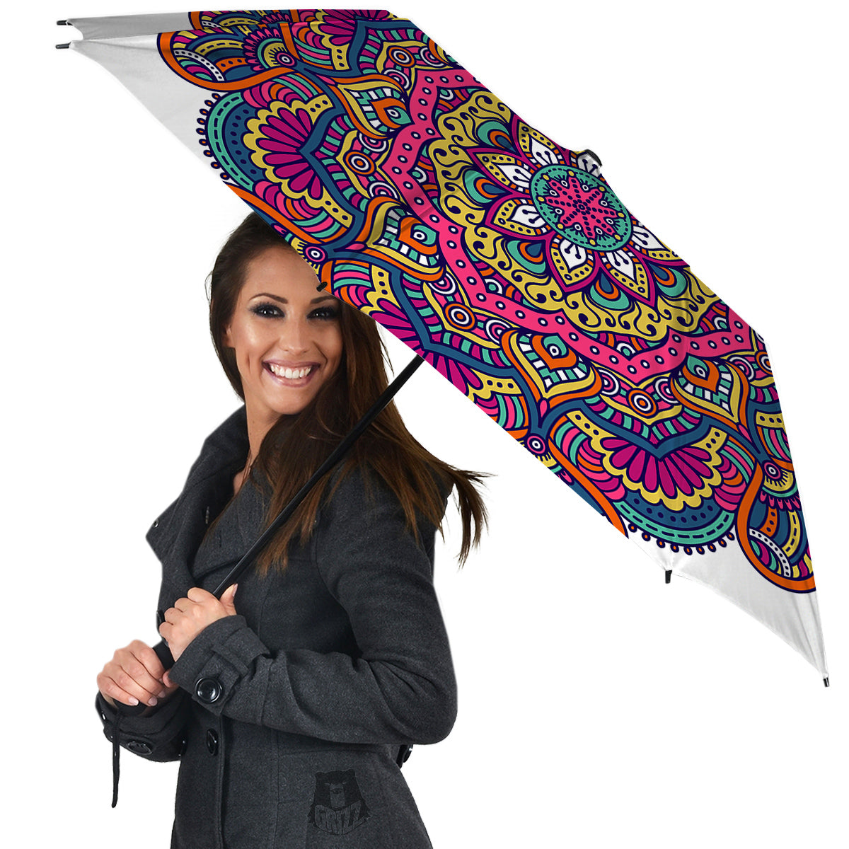 Paisley Boho Colorful Print Umbrella-grizzshop