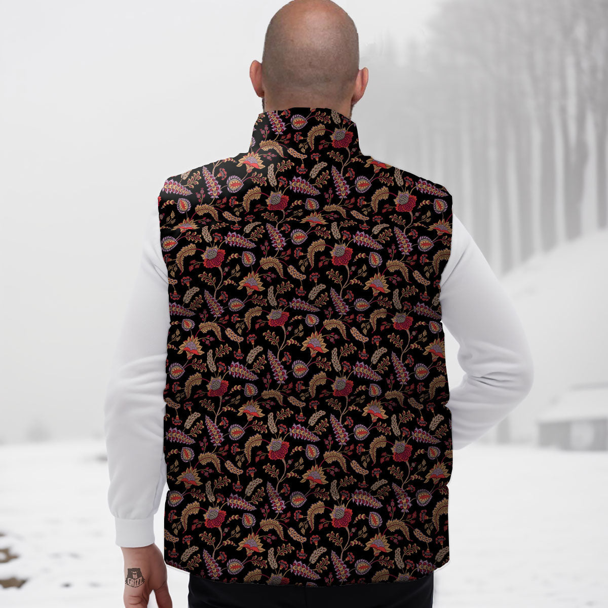 Paisley Boho Print Pattern Down Vest