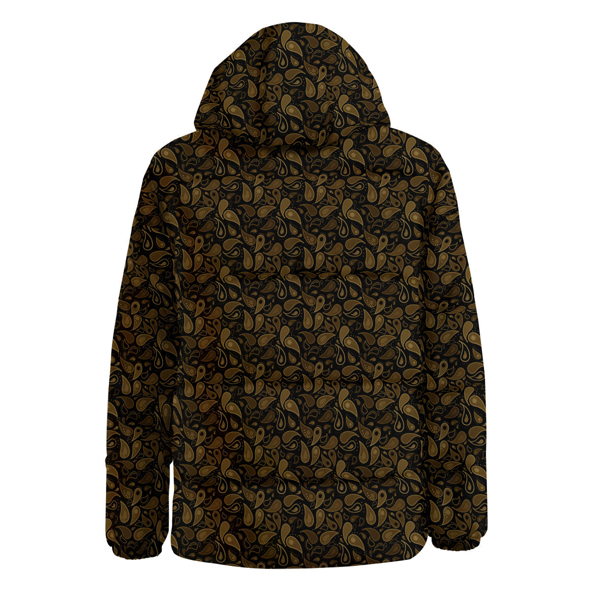 Paisley Dark Brown Print Pattern Down Jacket-grizzshop