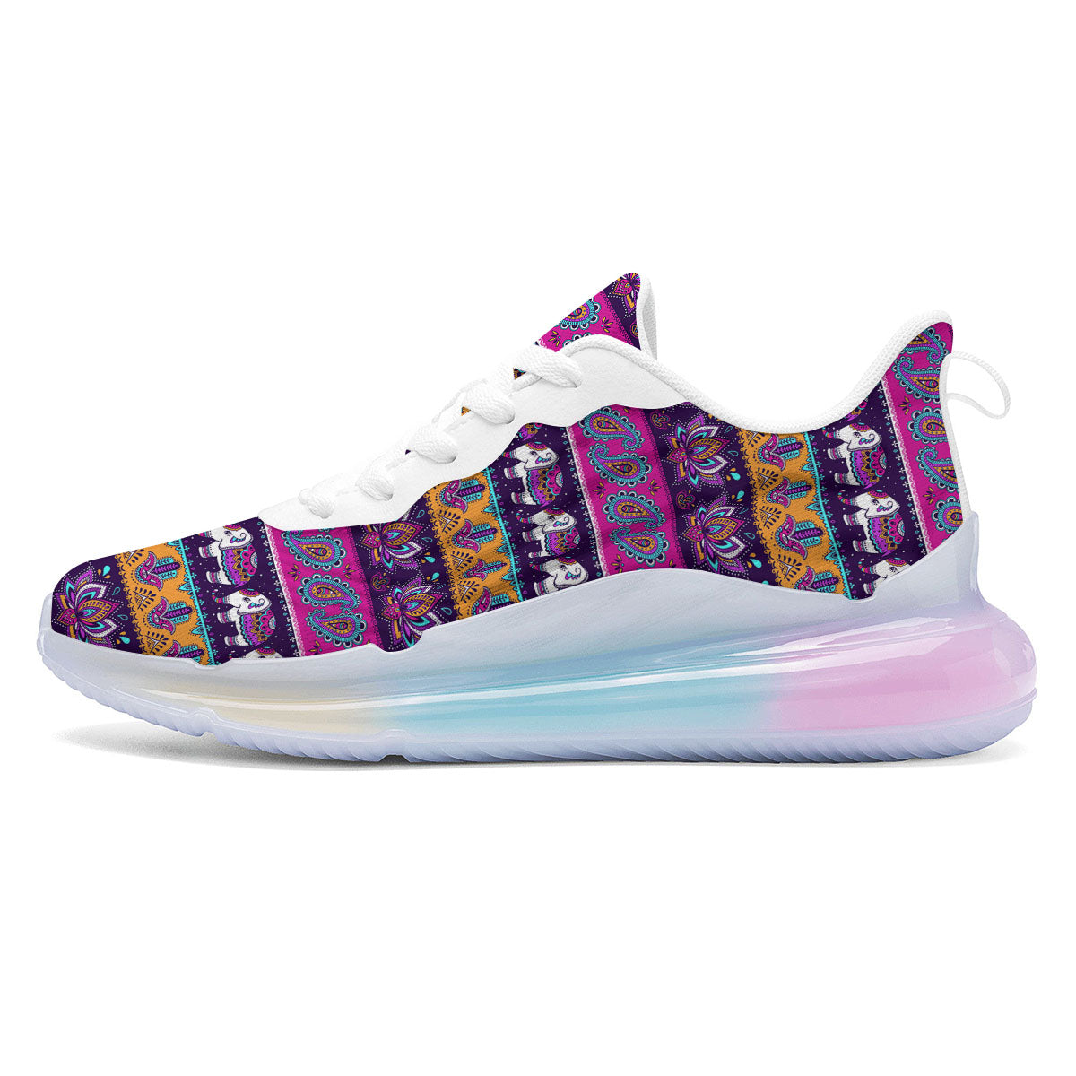 Paisley Elephant Hamsa Print Pattern Running Sneakers-grizzshop