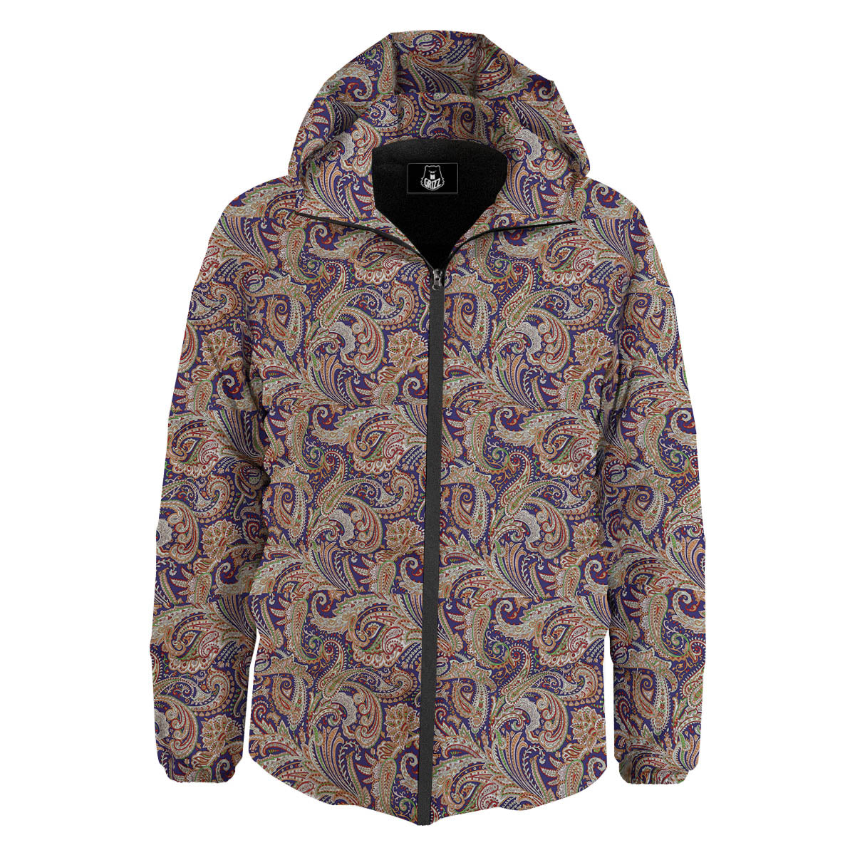 Paisley Indian Colorful Print Pattern Down Jacket-grizzshop