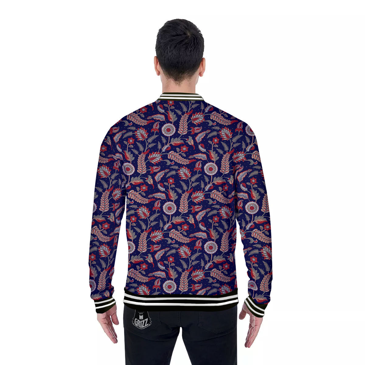 Paisley Indian Print Pattern Baseball Jacket-grizzshop