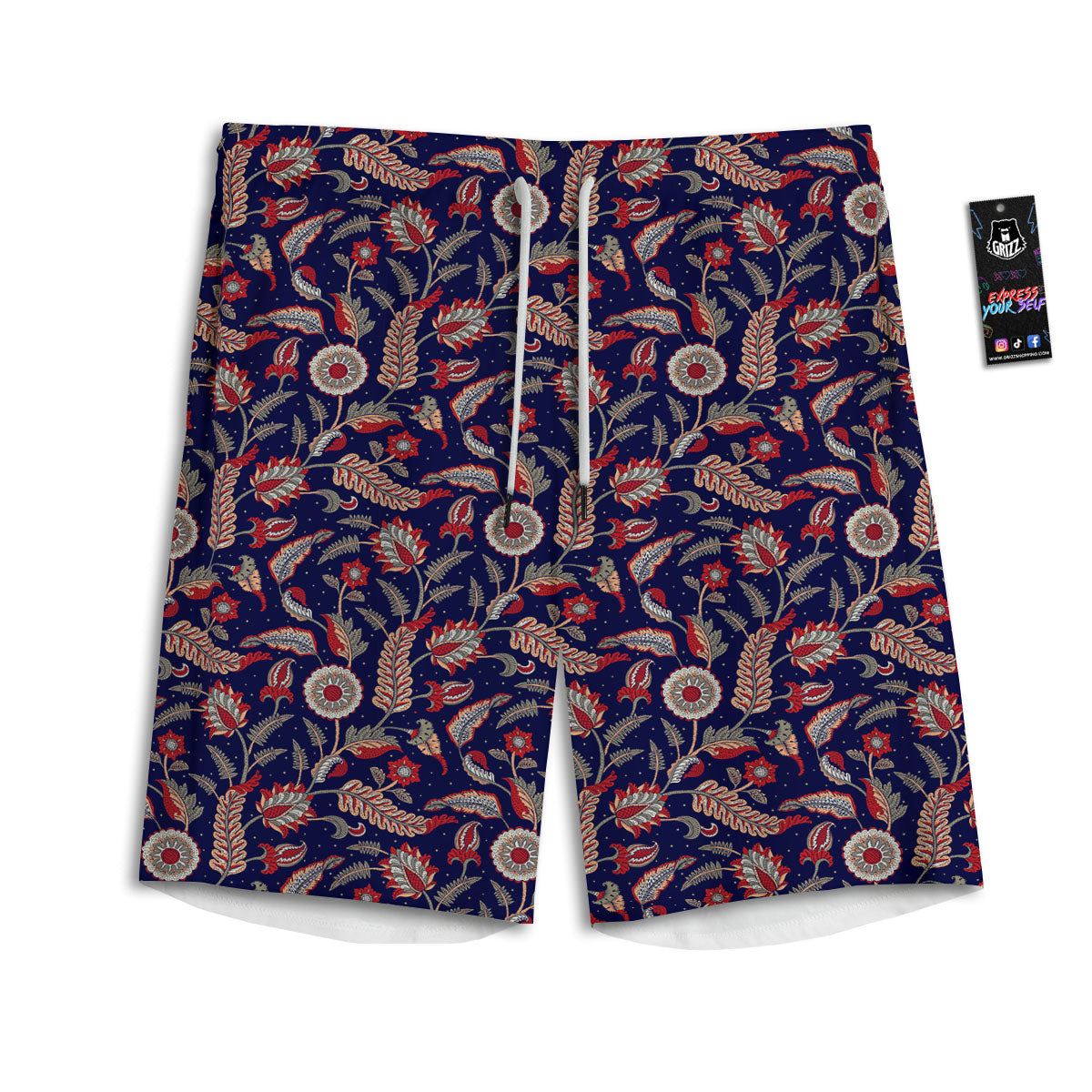 Paisley Indian Print Pattern Men's Athletic Shorts