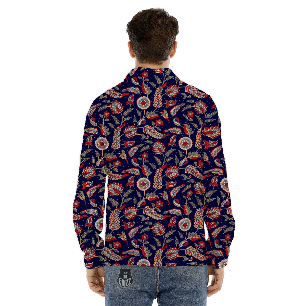 Paisley Indian Print Pattern Men's Dress Shirts-grizzshop