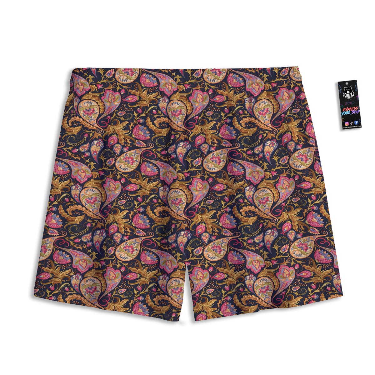 Paisley Indian Retro Print Pattern Mesh Shorts